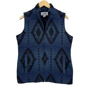 Back In The Saddle Southwest Fleece Blue Vest Size M